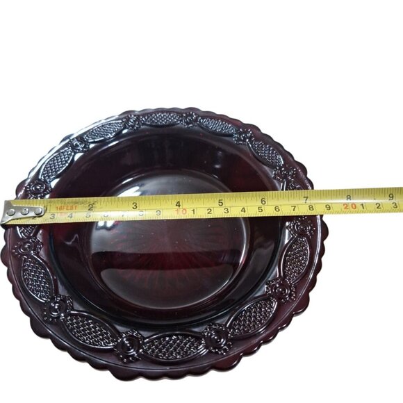 Avon 1876 Ruby Red Cape Cod Collection 1876 Glass Soup/Cereal Bowl  7.25 "w NOB - Picture 8 of 8